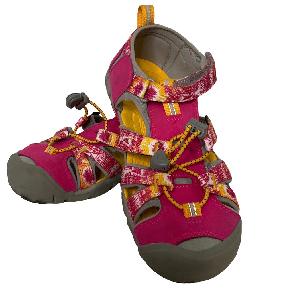 Keen Magenta Yellow Sport Closed Toe Sandals with Closed Heels, Size 4.